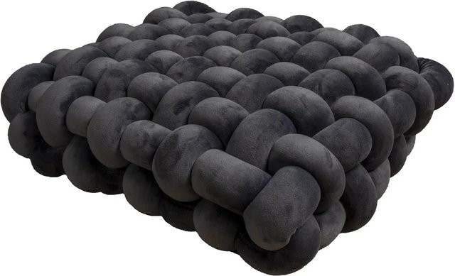 Handgefertigtes dekoratives Plüschkissen in Grau mit nordischem Design, B/T/H: 30 x 50 x 12 cm - Bild 1