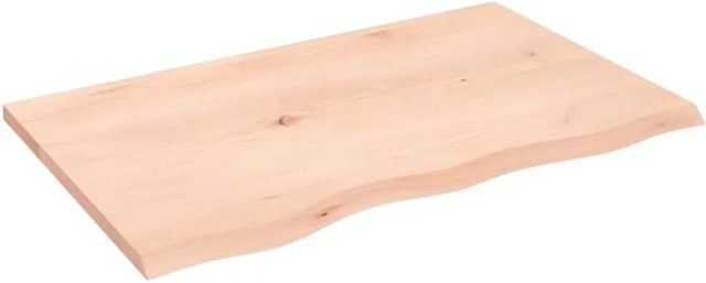 vidaXL Wandregal aus Massivholz Eiche Unbehandelt in Rustikalem Design B: 50 cm, T: 32 cm, H: 1 cm - Bild 1