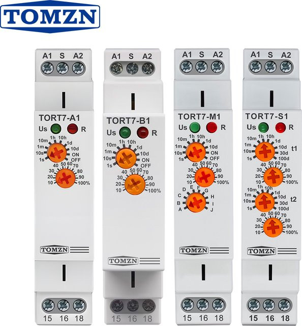 TOMZN TORT7-Serie Multifunktions-Timer-Schalter 10in1 Asymmetrisches Zykler-Zeitrelais mit Delay-ON und Delay-OFF in Weiß - Bild 1