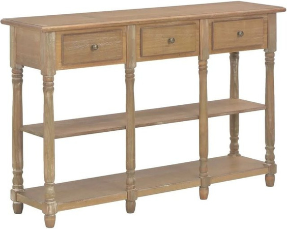 vidaXL Konsolentisch aus Holz in Natur Braun, B/T/H: 110 x 30 x 76 cm