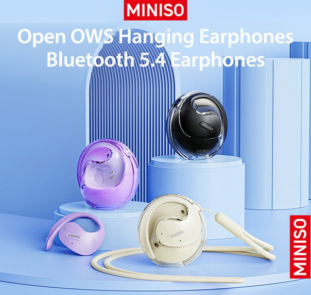 MINISO X15Pro OWS Kabellose Open-Ear-Ohrhörer mit Bluetooth 5.4, KI-Übersetzung und IPX5 Wasserdichtigkeit in Schwarz - Bild 1