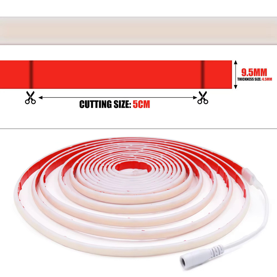 RAZEND COB LED Neon Streifen Licht IP68 wasserdicht mit DC Stecker, flexibles Silikon Rohr Band mit 320 LEDs, 12V, RA90 - Bild 5