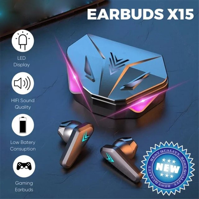 Briame X15 TWS Bluetooth Gaming Headset mit niedriger Latenz und Mikrofon in Schwarz - Bild 1