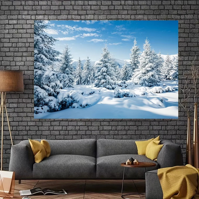VIKAMA Winter-Schneeszene Party-Dekoration, Mehrfarbiges Banner für Wand-Dekoration im Innen- und Außenbereich - Bild 1