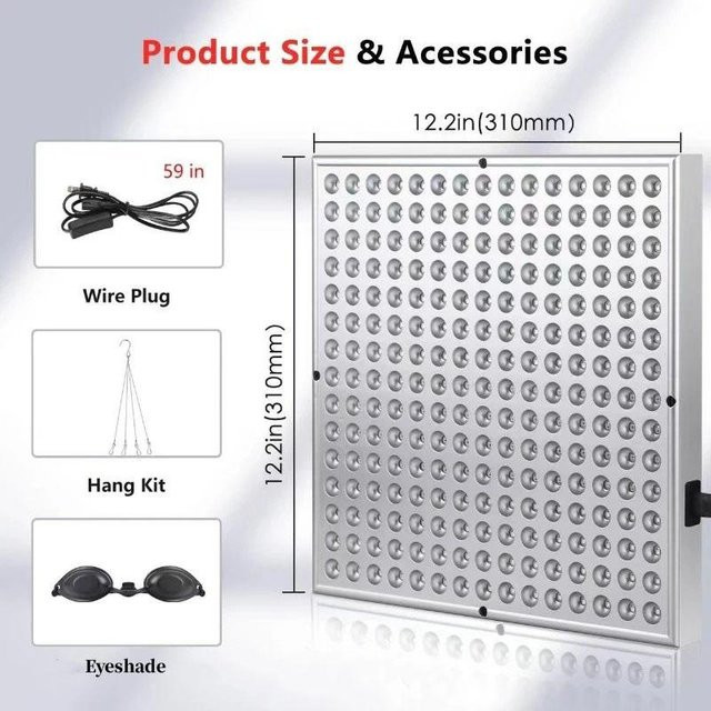 Baty LED Rotlichtpanel, Silber, Gesicht und Körper, Unisex - Bild 1