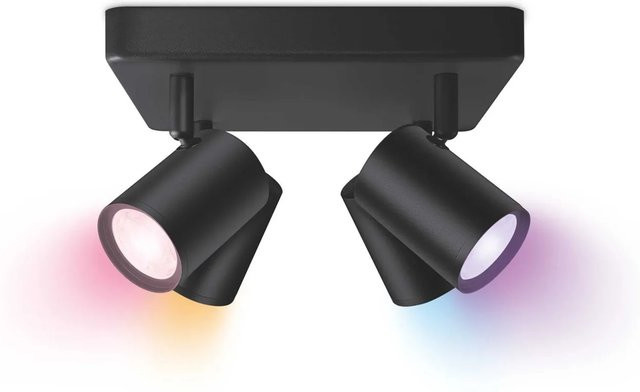 WiZ IMAGEO LED-Deckenleuchte 4er-Spot quadratisch Schwarz mit Tunable White und RGB Farbwahl - Bild 2