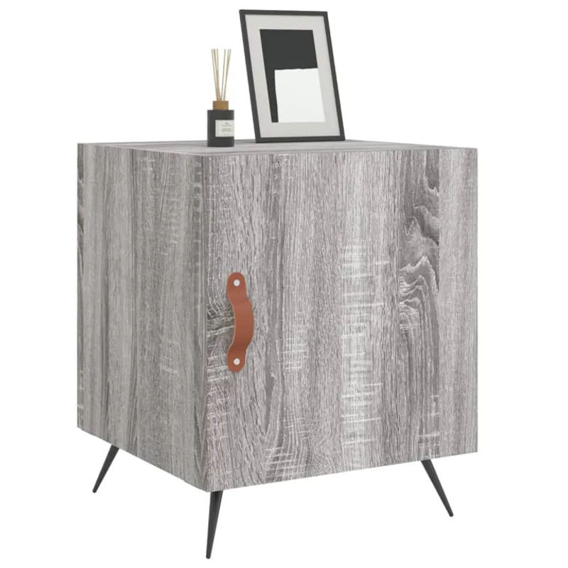Vidaxl Set 2 Nachttische Modern in Grau, B/T/H: 40 x 40 x 50 cm - Bild 6