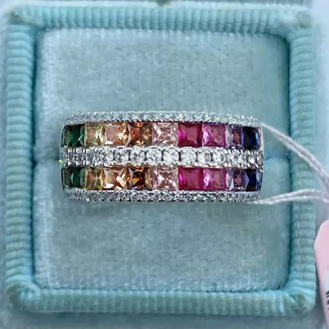 Huitan Ringe, Zirkonia, Bunt, Damen - Bild 1