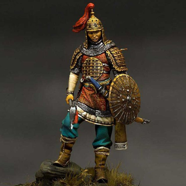 GK Mongolischer Krieger, Soldatenmodell, unmontiertes und unbemaltes DIY-Set, 1/24 - Bild 1