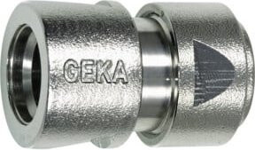GEKA plus Schlauchstück mit Spannmutter aus Messing, 1/2 Zoll, 13 mm, Silber - Bild 1