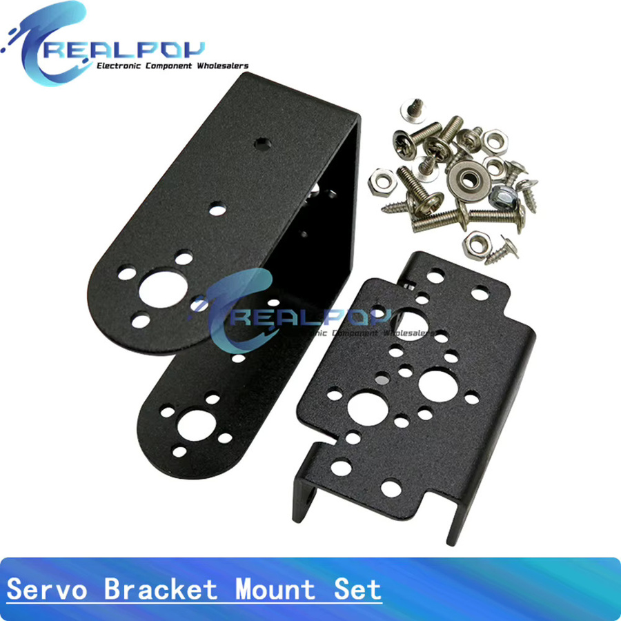 REALPOY 2-Tier Sensor Montagesatz für MG995 MG996R MG945 MG946R Schwenk- und Neigungsservos in Schwarz und Silber - Bild 2