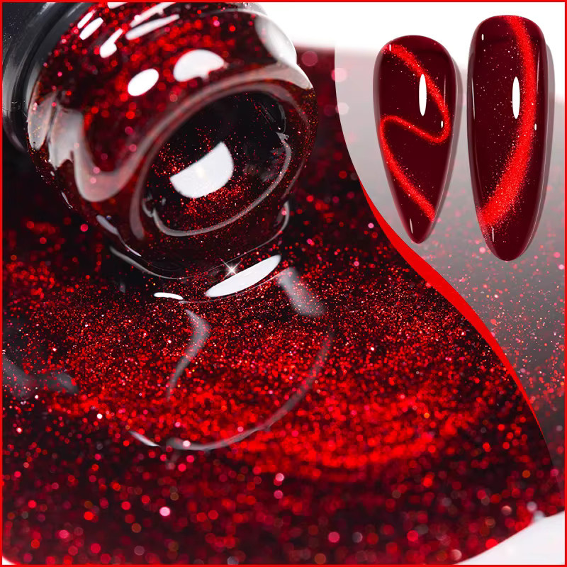 AWStorG Crimson Velvet Red-Light Magnetischer Gel-Nagellack, 7,5 ml - Bild 5