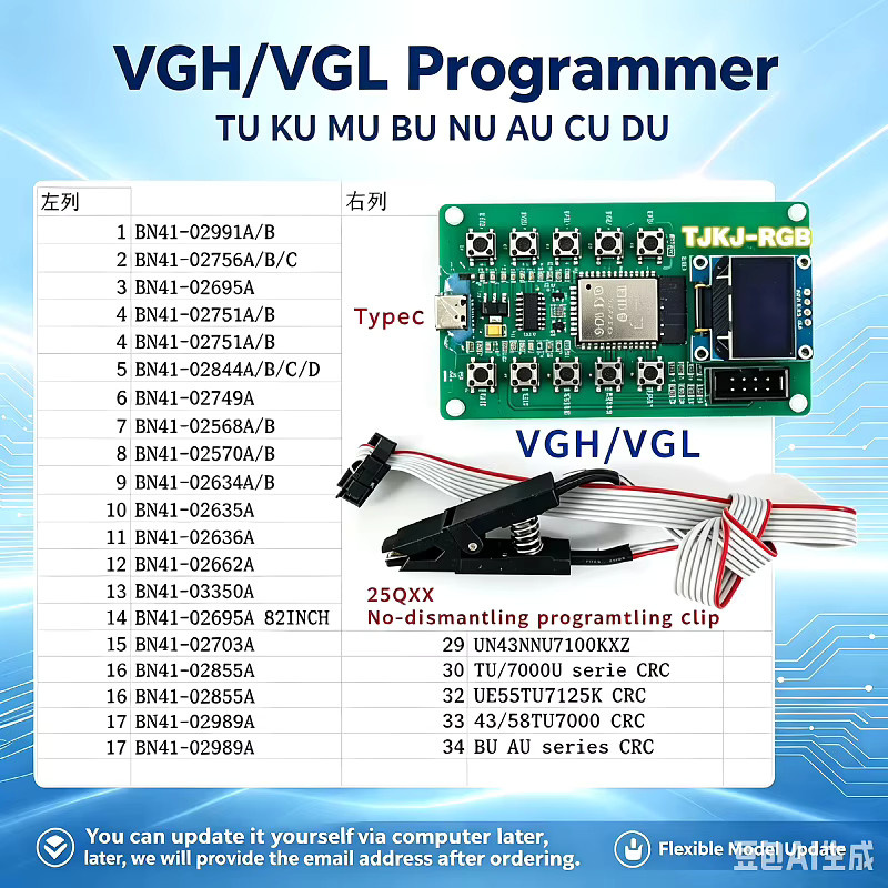 Samsung Programmierer für TV-Modelle VGH VGL TU KU MU BU NU AU CU DUVGH VGL in Blau und Grün - Bild 2