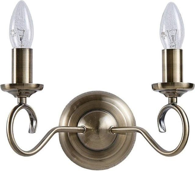 Lindby Wandleuchte Marnia 2-flammig in Bronze aus Metall mit transparentem Glas für das Wohnzimmer - Bild 1