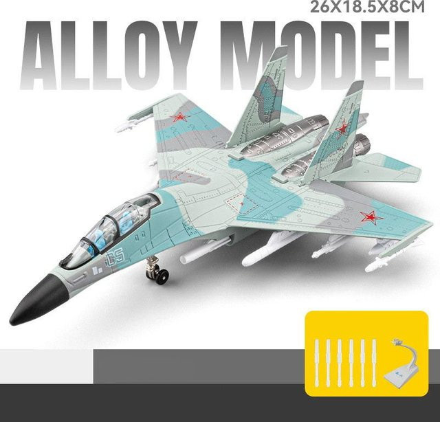 Linyi toy car Su-35 Flanker-E, Modellflugzeug, Metall, 1:81, ab 14 Jahren - Bild 1