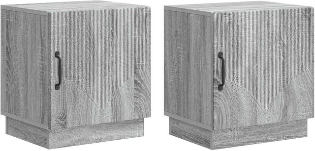 vidaXL Nachttisch Set 2 Stück in Grau Sonoma aus Holzwerkstoff, B/T/H: 43 x 34,5 x 47 cm - Bild 1