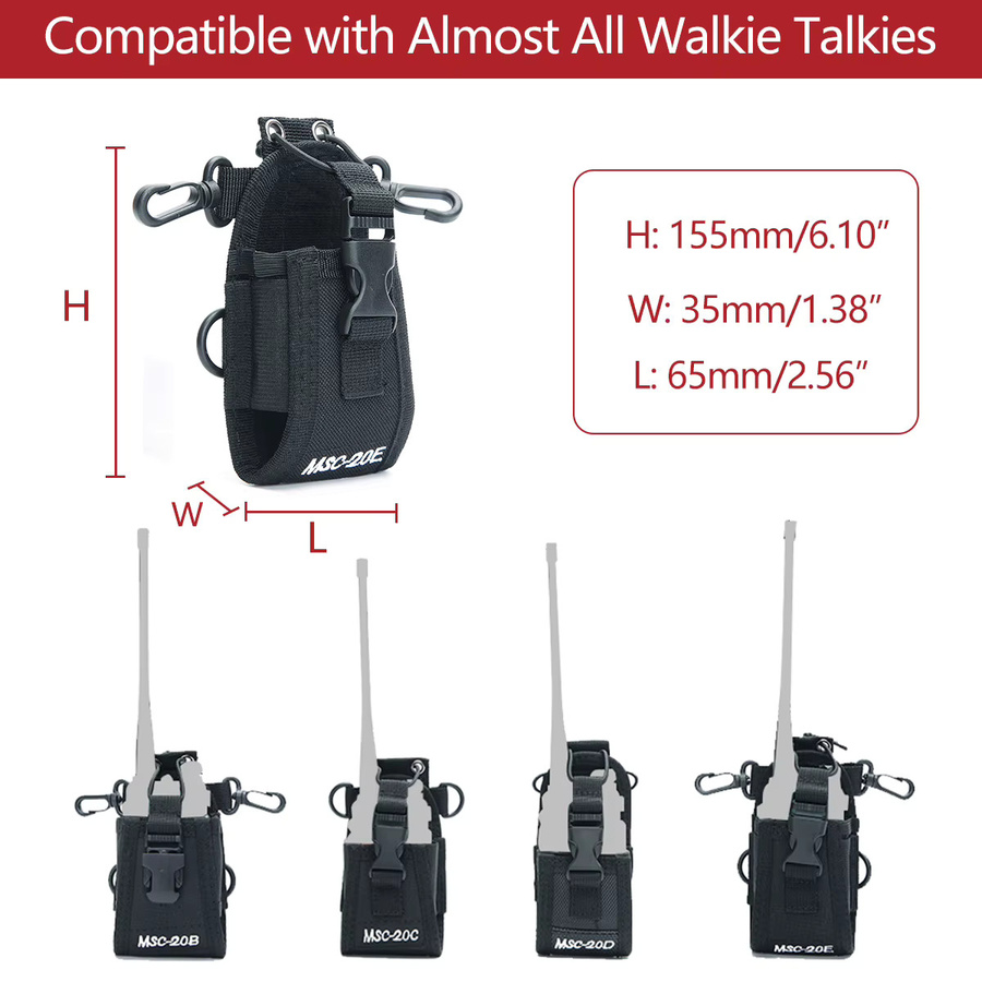 ABBREE Taktische Molle Radio Walkie Talkie Tasche Hüfttasche in Schwarz - Bild 6