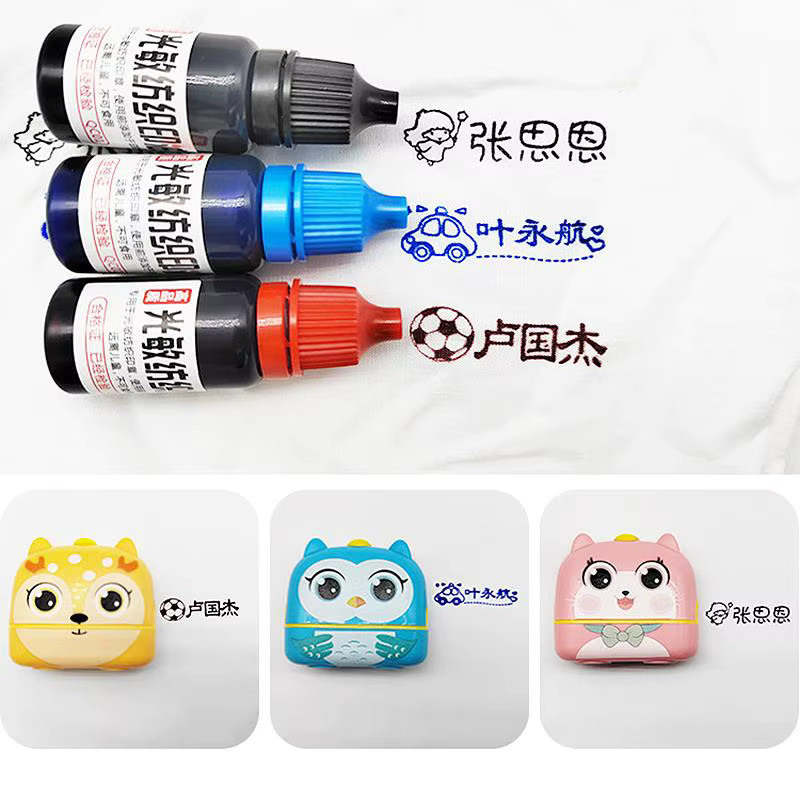 Lichtempfindliche Textilstempel-Nachfüllfarbe Schwarz 10 ml für Stoff, Kleidung, Holz, Metall, Papier und Glas - Bild 2