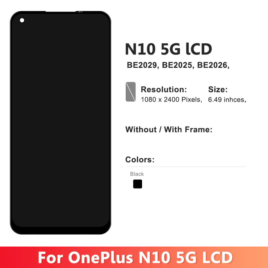 OnePlus Nord N10 5G LCD Display Ersatz mit Rahmen und Touch Screen Sensor in Schwarz (6,49 Zoll) - Bild 3