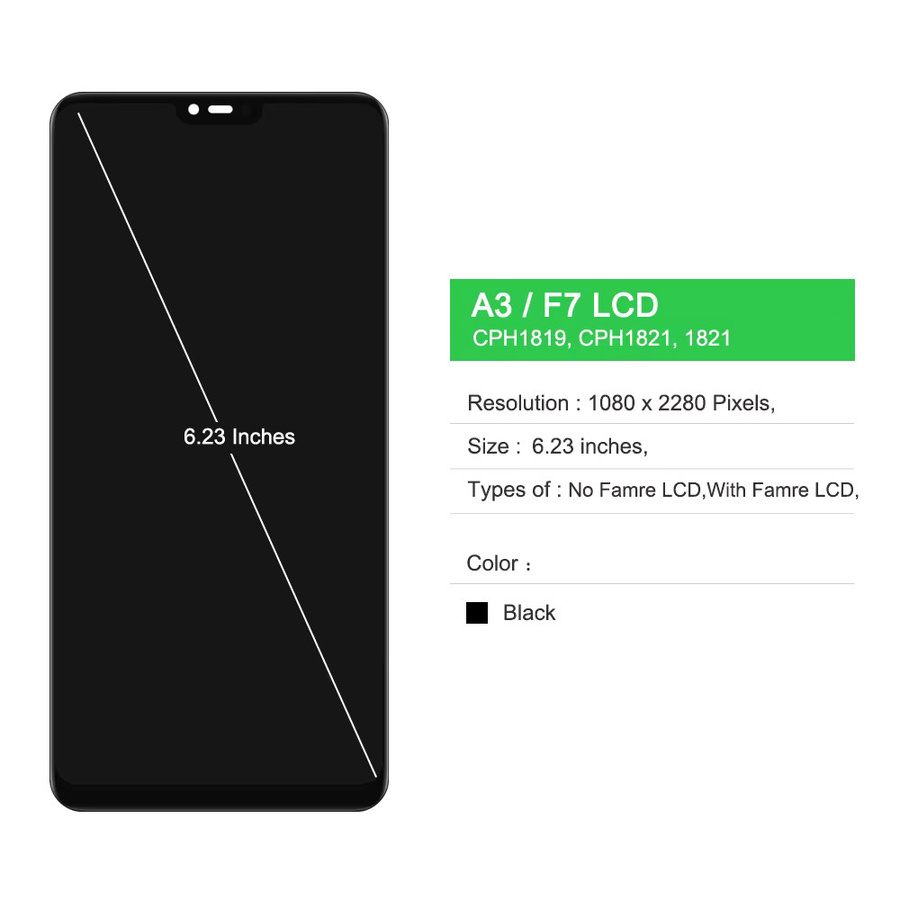 OPPO F7 LCD Display Touchscreen Digitizer Montage Ersatz mit Rahmen in Schwarz für 6.23 Zoll - Bild 2