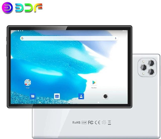 BDF 10,1 Zoll Tablet mit Android 12, 8 GB RAM, 256 GB ROM, Octa-Core, Dual 4G LTE, Weiß inklusive Cover Case - Bild 1
