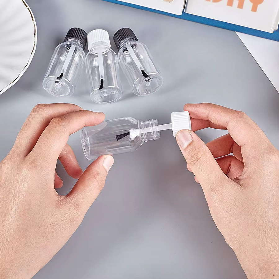 ZHUXAOWAN Nagellack Flaschen, Kunststoff, Klar, Mit Pinsel und Kappe - Bild 2