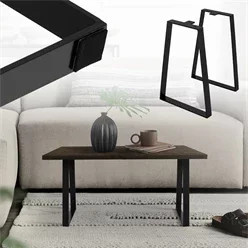 ML-Design Tischbeine Bankkufen Trapez-Form aus Stahl, 2 Stück, Schwarz matt, B: 28,5 cm, H: 40,5 cm - Bild 1