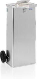 Gmoehling Datenentsorgungsbehälter D1009/120 H in Silber, 120 l, mit Rädern und Schlitz 420 x 27 mm - Bild 1