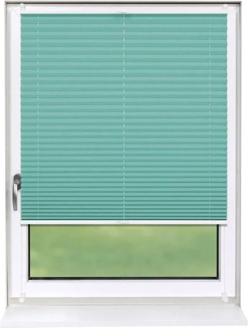 Deco-Raum Plissee Basic Klemmfix in Türkis, blickdicht, B: 95 cm, H: 150 cm - Bild 1