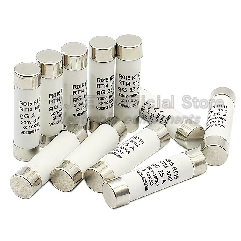 10er Set R015 Flinker Keramiksicherung 10 x 38 mm, 500 V - Bild 2