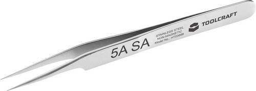 TOOLCRAFT Präzisionspinzette TO-5861043 aus Edelstahl in Silber mit Sichelspitze und 30 Grad Versatz, Länge: 120 mm - Bild 1