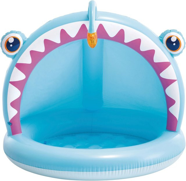 Intex Baby-Pool Angler Fish mit Sonnendach und aufblasbarem Boden in Blau - Bild 1