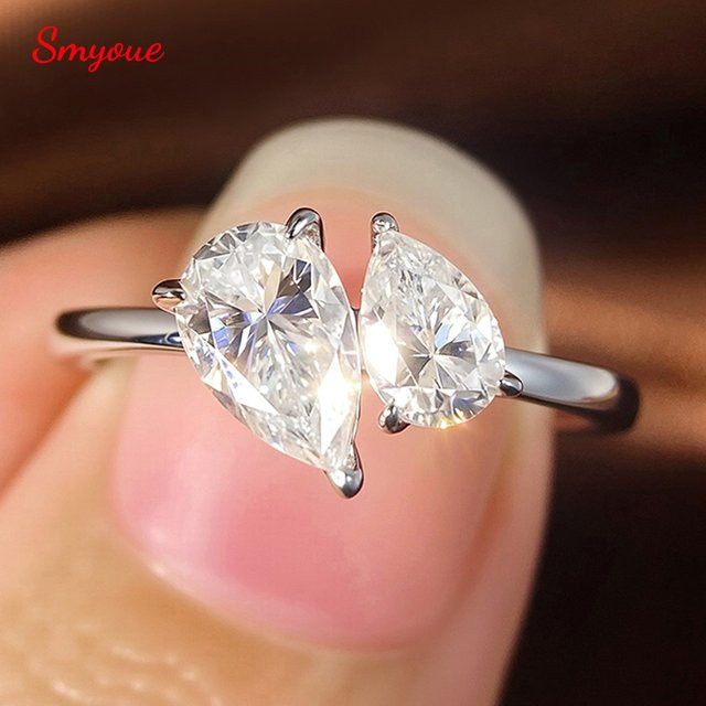 Smyoue Ehering, 925 Silber, Moissanit, Damen - Bild 1