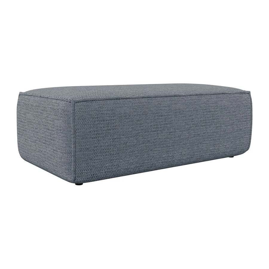Sitzhocker Amelia von Vente-unique in Blau mit Strukturstoff, Breite: 102 cm - Bild 2