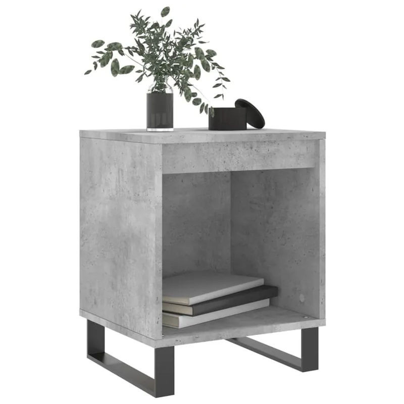 Vidaxl Nachttische im 2er-Set in Grau im Industrial Design aus Beton und Metall, B/T/H: 40 x 35 x 50 cm - Bild 1