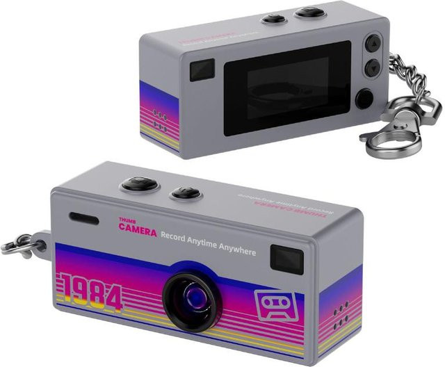 LYF Mini Actionkamera als tragbarer Daumenkamera-Schlüsselanhänger mit LCD-Display und 1080P HD-Videoaufnahme in Grau - Bild 1