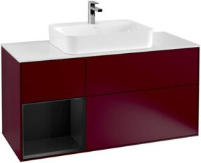 V&B Waschtischunterschrank Finion mit Wandbeleuchtung, Farbe Weiß lackiert, B/T/H: 120 x 50,1 x 50,1 cm - Bild 1