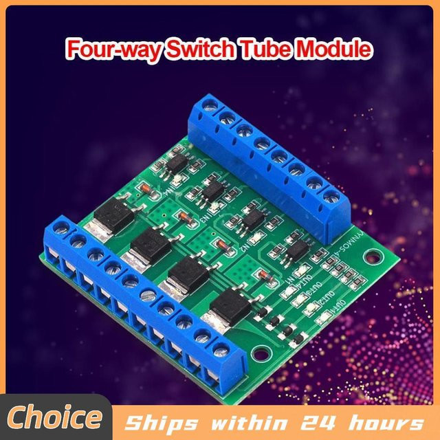ALLOET 4-Kanal MOS FET PLC Verstärkerplatine mit PWM-Treibermodul und Optokoppler, Farbe: Grün, 3-20V zu 3,7-27V DC 10A - Bild 1