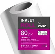 Clairefontaine Inkjet Universal Plotterpapier, Weiß, 80 g/m², 2 Rollen pro Packung - Bild 1