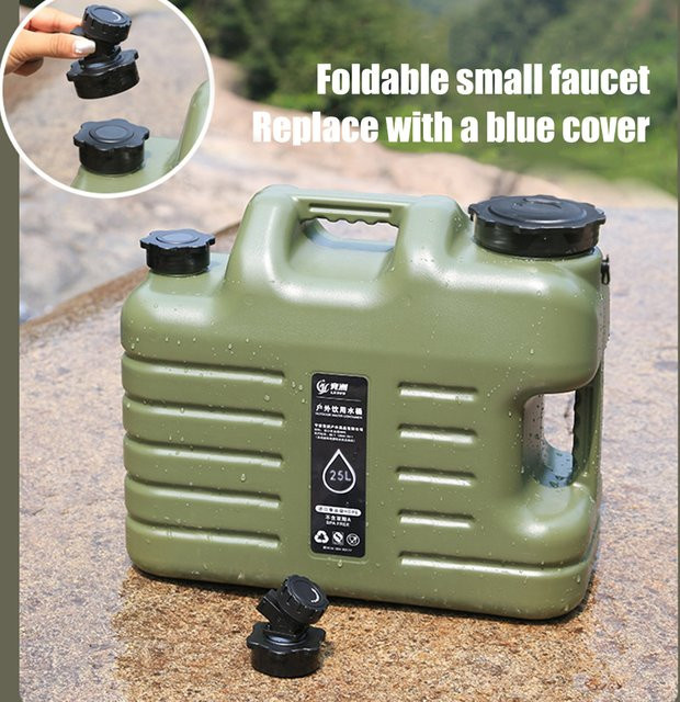 eelhoe Camping-Wasserbehälter in Grün mit 25 l Volumen und abnehmbarem Wasserhahn - Bild 1
