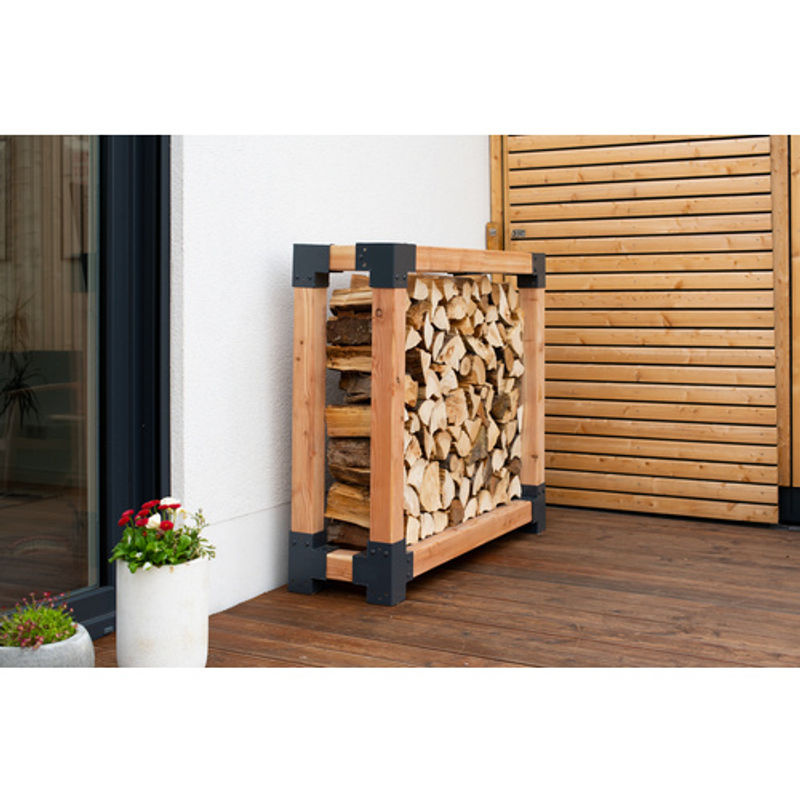 Westmann Kaminholzregal Michel aus Lärchenholz in Braun, B: 138 cm, T: 40 cm, H: 120 cm - Bild 5