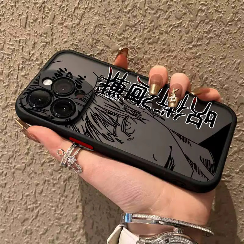 Jujutsu Kaisen Satoru Sukuna Schutzhülle für iPhone 17 16 15 14 13 12 Pro Max Plus Mini Mattierte Durchscheinende Weiche Hülle Transparent - Bild 4