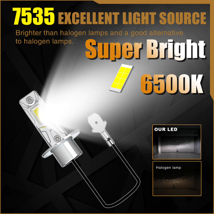 Neallor H3 LED Nebelscheinwerfer Set PK22s Canbus 12V 55W in Silber für BMW E30 und R1200C - Bild 6
