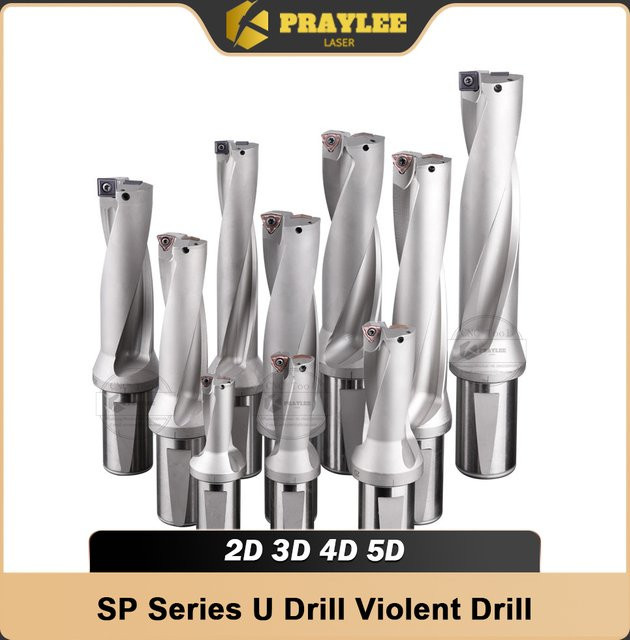 Praylee U-Bohrer Metallbohrer Set in Silber für SPMG SP Einsätze mit 2D 3D 4D 5D Geometrie - Bild 1