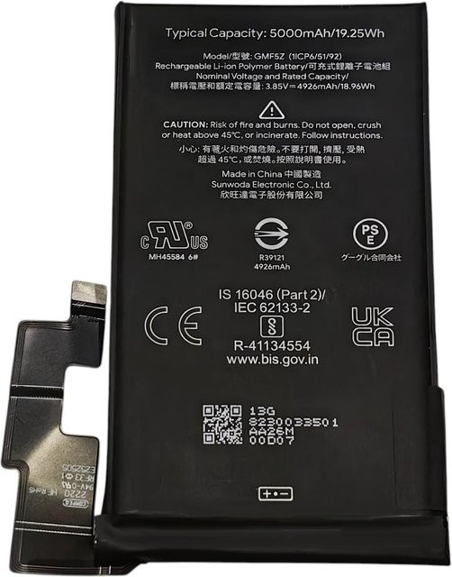 Gmf5Z Ersatzbatterie für Google Pixel 7 Pro, 5000mAh, Schwarz - Bild 1