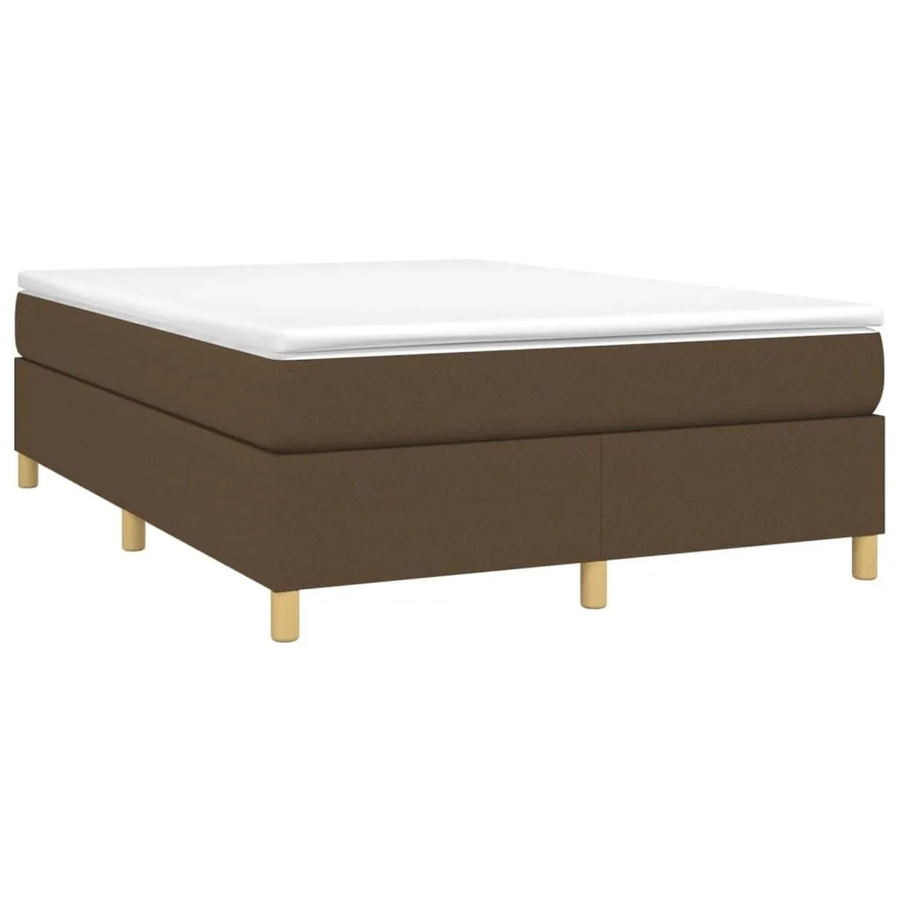 vidaXL Boxspringbett mit Matratze Dunkelbraun B/T/H: 140 x 190 x 35 cm mit Taschenfedern und Hybrid-Schaumstoff - Bild 2