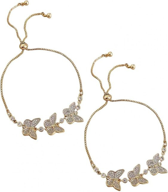 jinmeige Armband Set, Schmetterling, Zirkonia, Legierung, goldgelb, Damen - Bild 1
