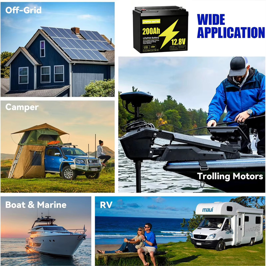 Avtark 12V LiFePO4 Batterie GP24 200Ah mit Echtzeit-Überwachung für Heimspeicher, Wohnmobile, Boote und Trolling-Motoren - Bild 6