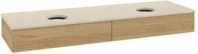 V&B Waschtischunterschrank Antao mit Beleuchtung in Honey Oak und Botticino, B/T: 160 x 50 cm - Bild 1
