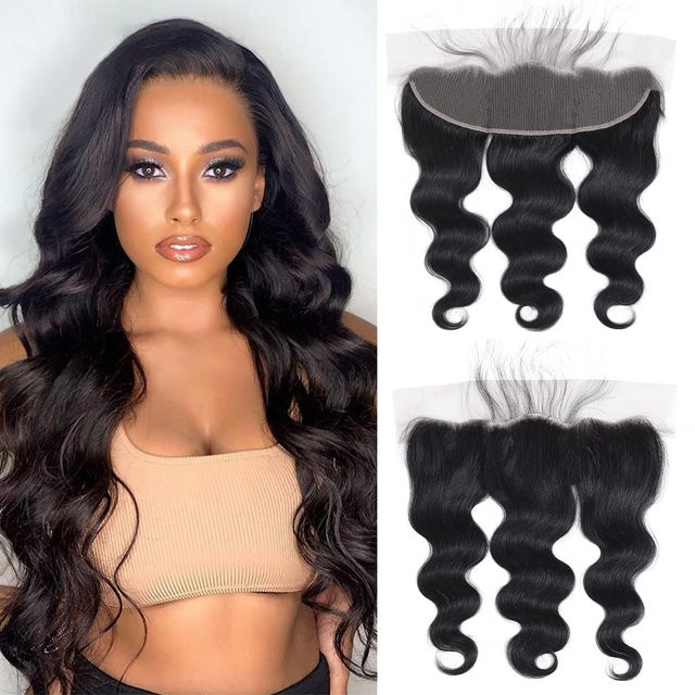 Linhua Body Wave 13x4 Lace Frontal Echthaar, Damen - Bild 1